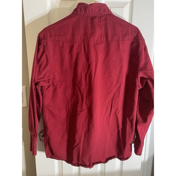 ce schmidt workwear denim shirt Medium Red W/ Metal Snap Buttons - Picture 9 of 9
